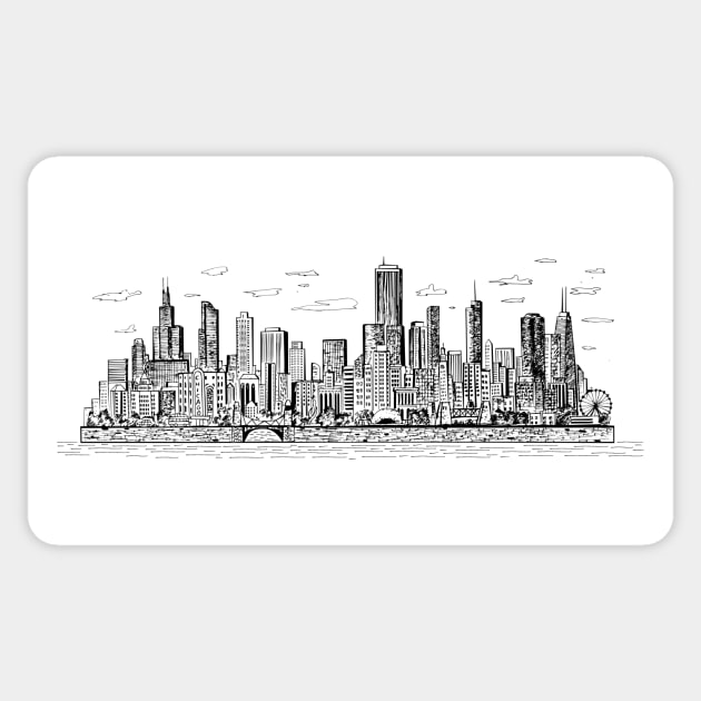 Chicago Buildings Sticker by TeesAndTheCities